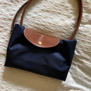 Longchamp Large Le Pliage Shoulder Tote, Navy